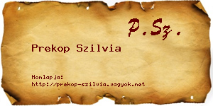 Prekop Szilvia névjegykártya